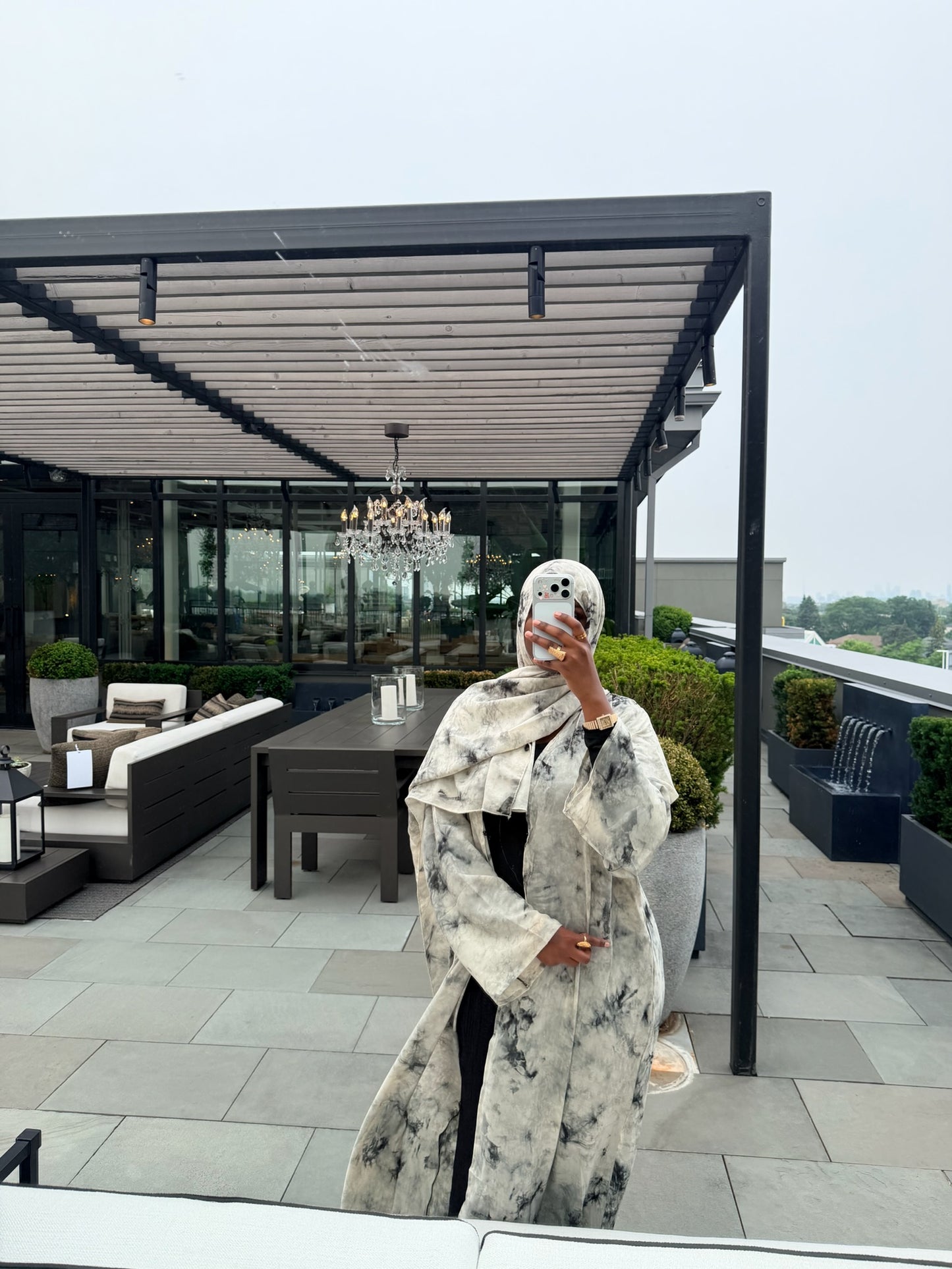 Stone Marble Open Abaya