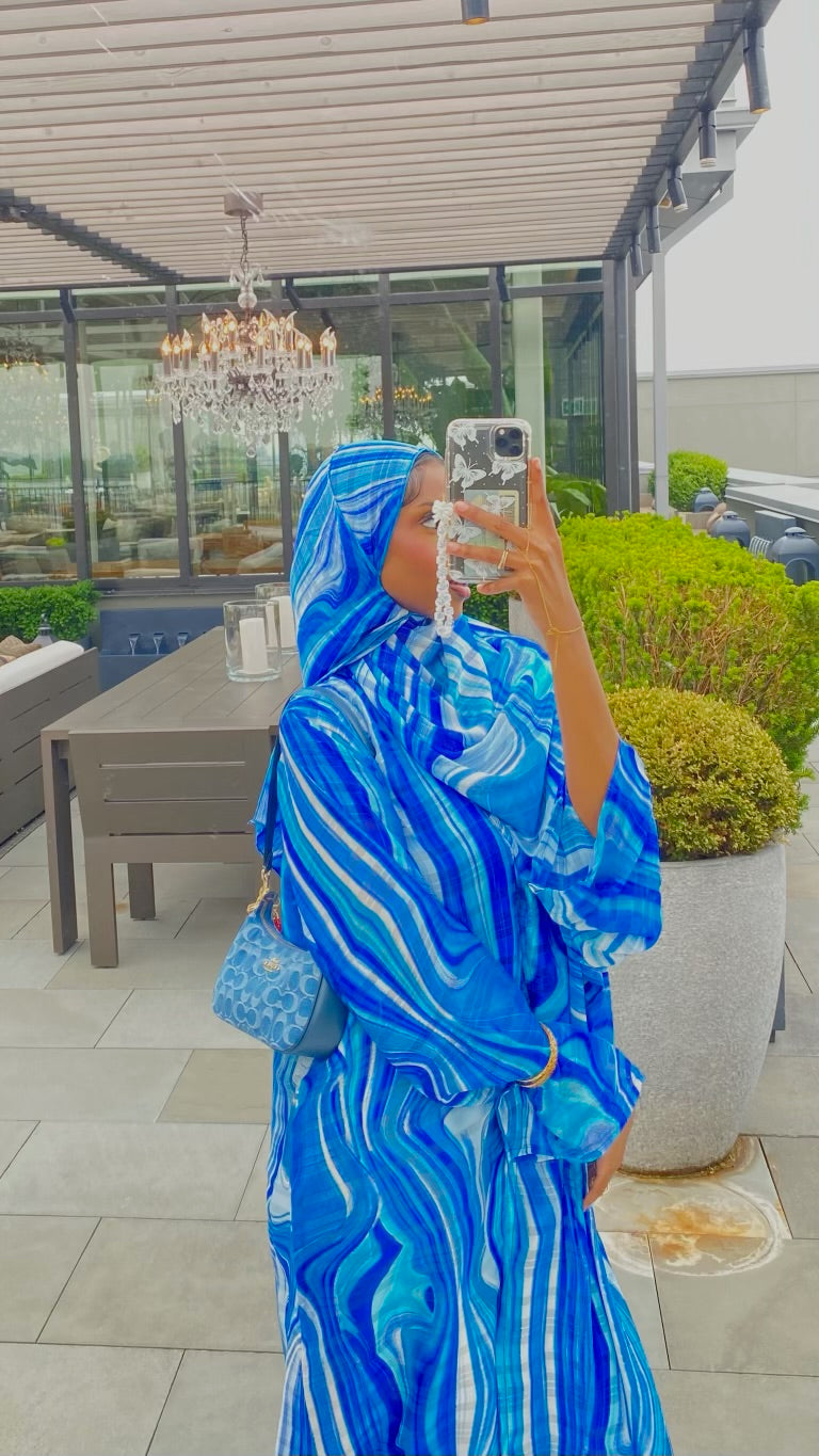 Blue Marble Open Abaya