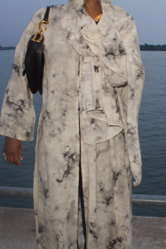 Stone Marble Open Abaya