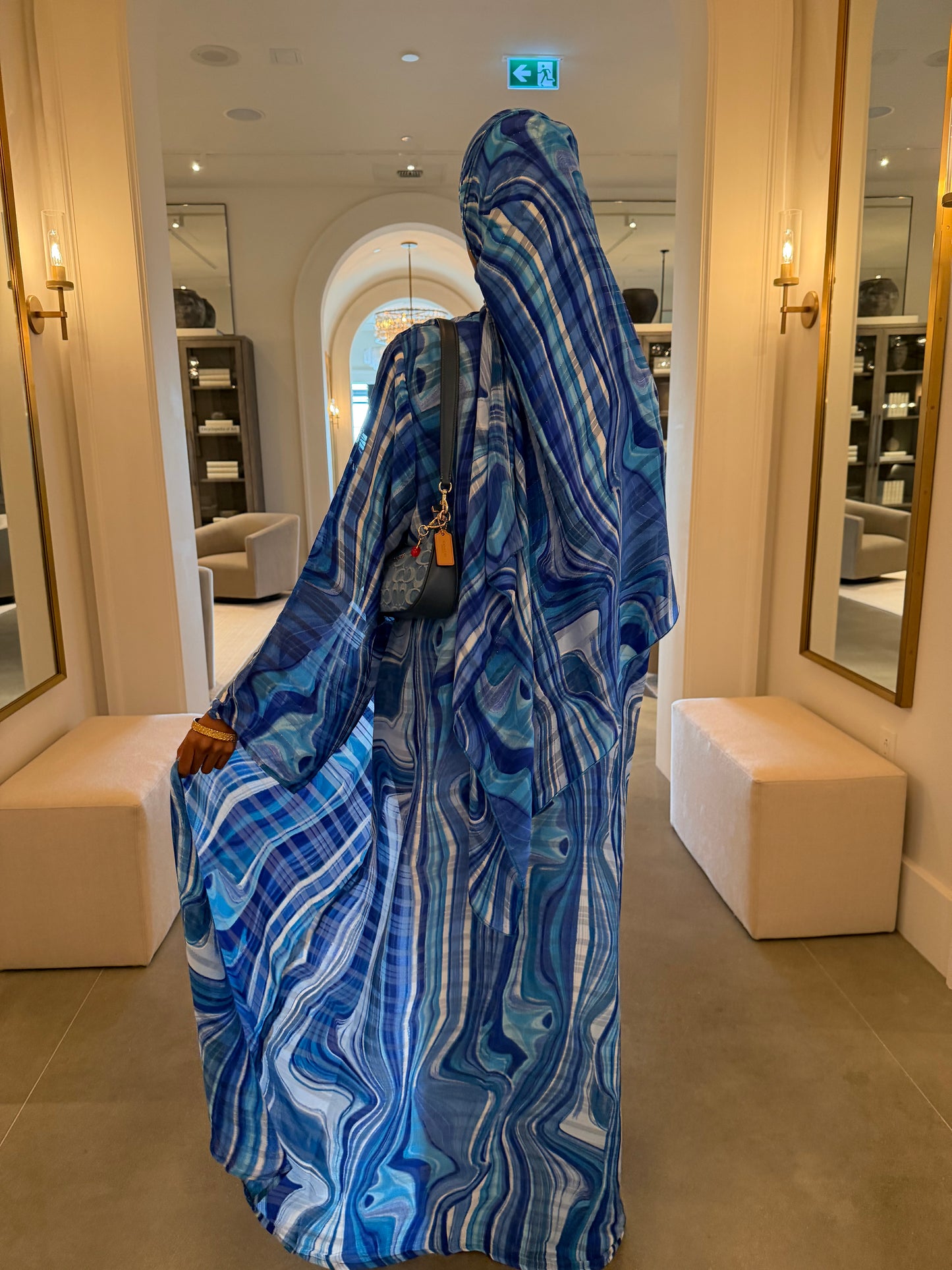 Blue Marble Open Abaya